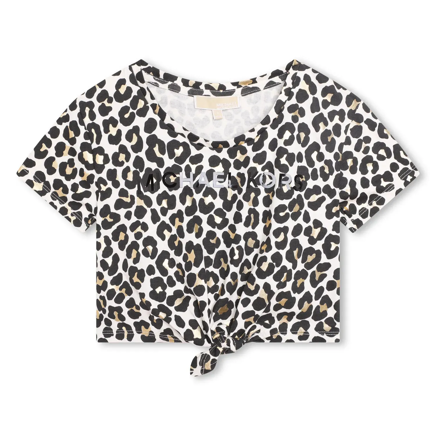 TSHIRT BLACK & WHITE PRINT SHORT SLEEVE WAIST TIE / R15196-N70