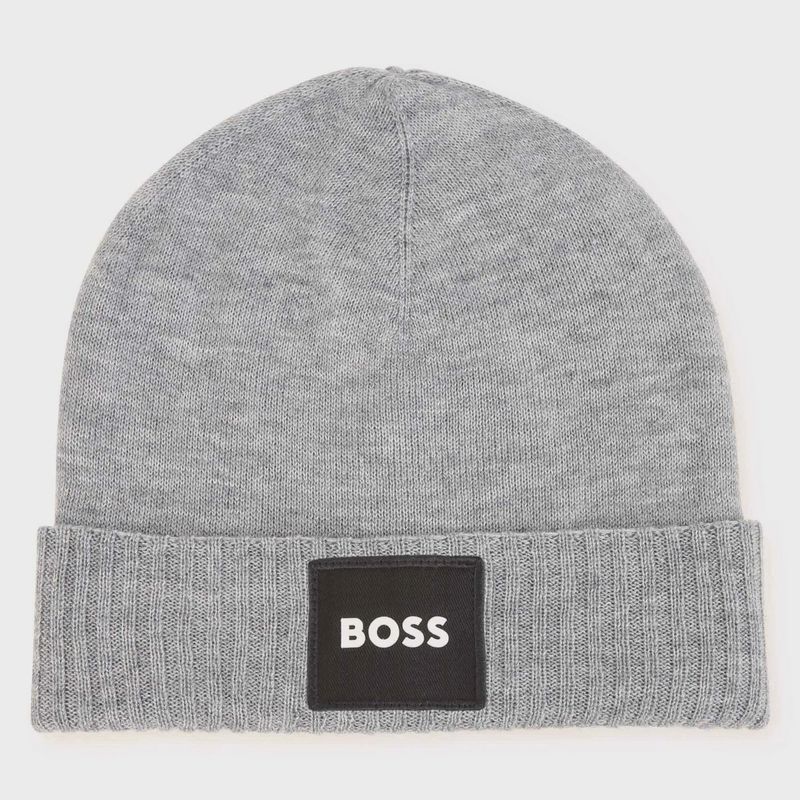 PULL ON HAT GREY NAVY LOGO PATCH / J21283-A32