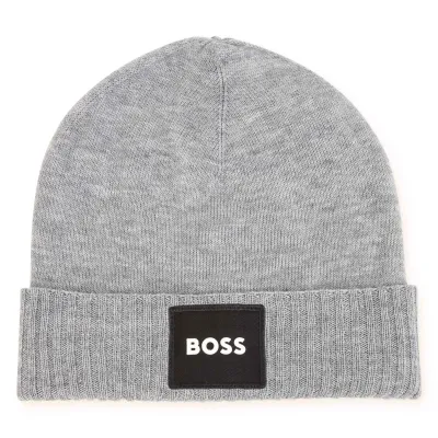 PULL ON HAT GREY NAVY LOGO PATCH / J21283-A32
