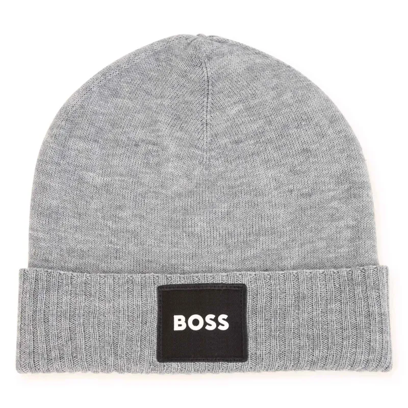PULL ON HAT GREY NAVY LOGO PATCH / J21283-A32
