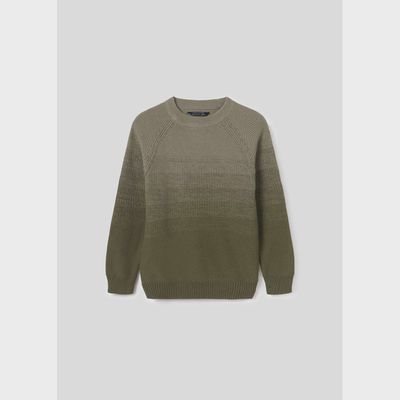 KNIT SWEATER GREEN CREWNECK / 7386-034