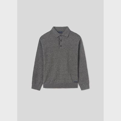 POLO SWEATER GREY KNIT LONG SLEEVE / 7383-024