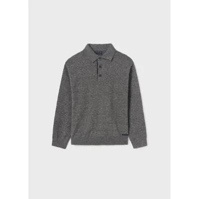 POLO SWEATER GREY KNIT LONG SLEEVE / 7383-024