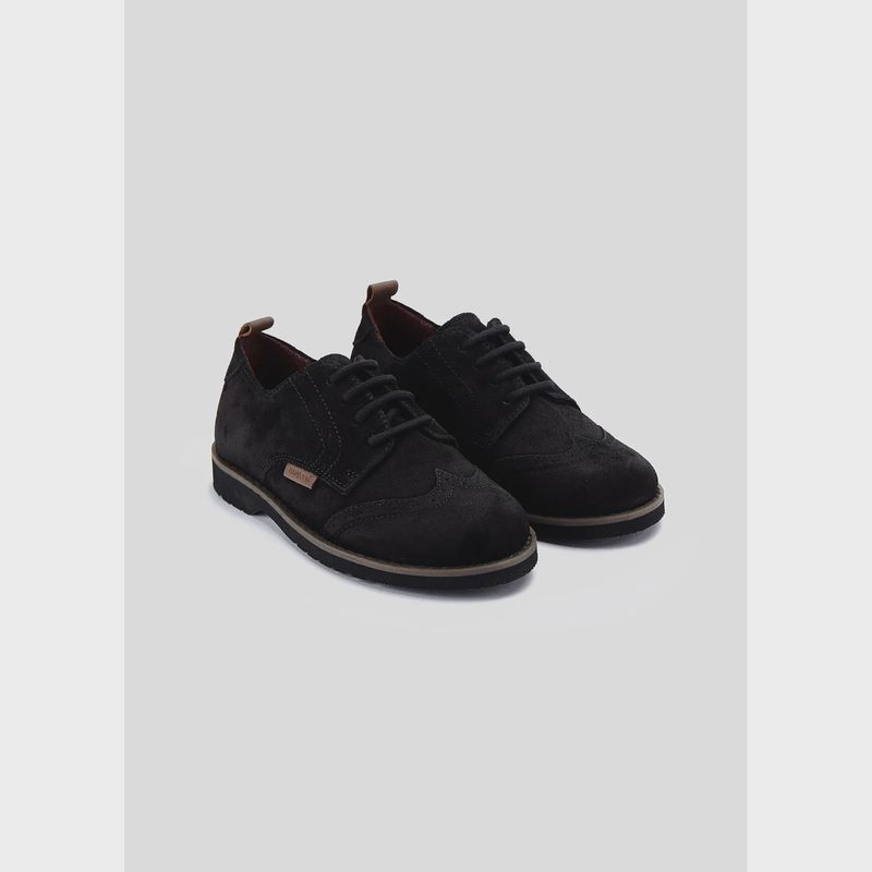 OXFORD SHOE BLACK SUEDE LACE TIE UP / 44408-066