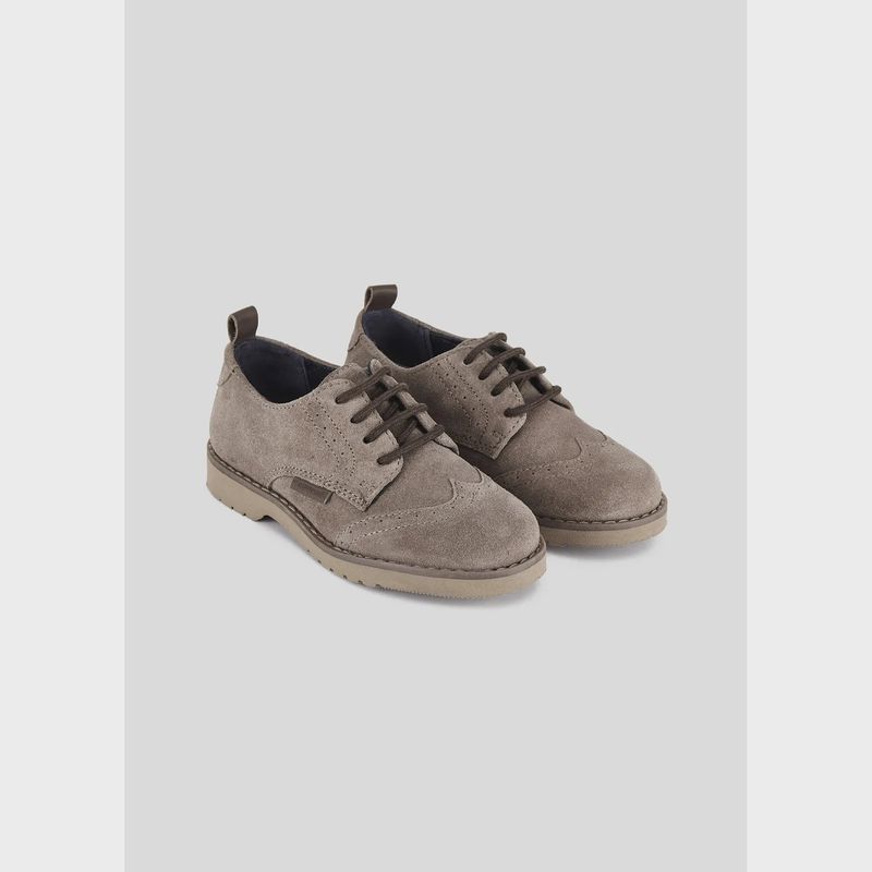 OXFORD SHOE TAUPE SUEDE LACE TIE UP / 44408-067