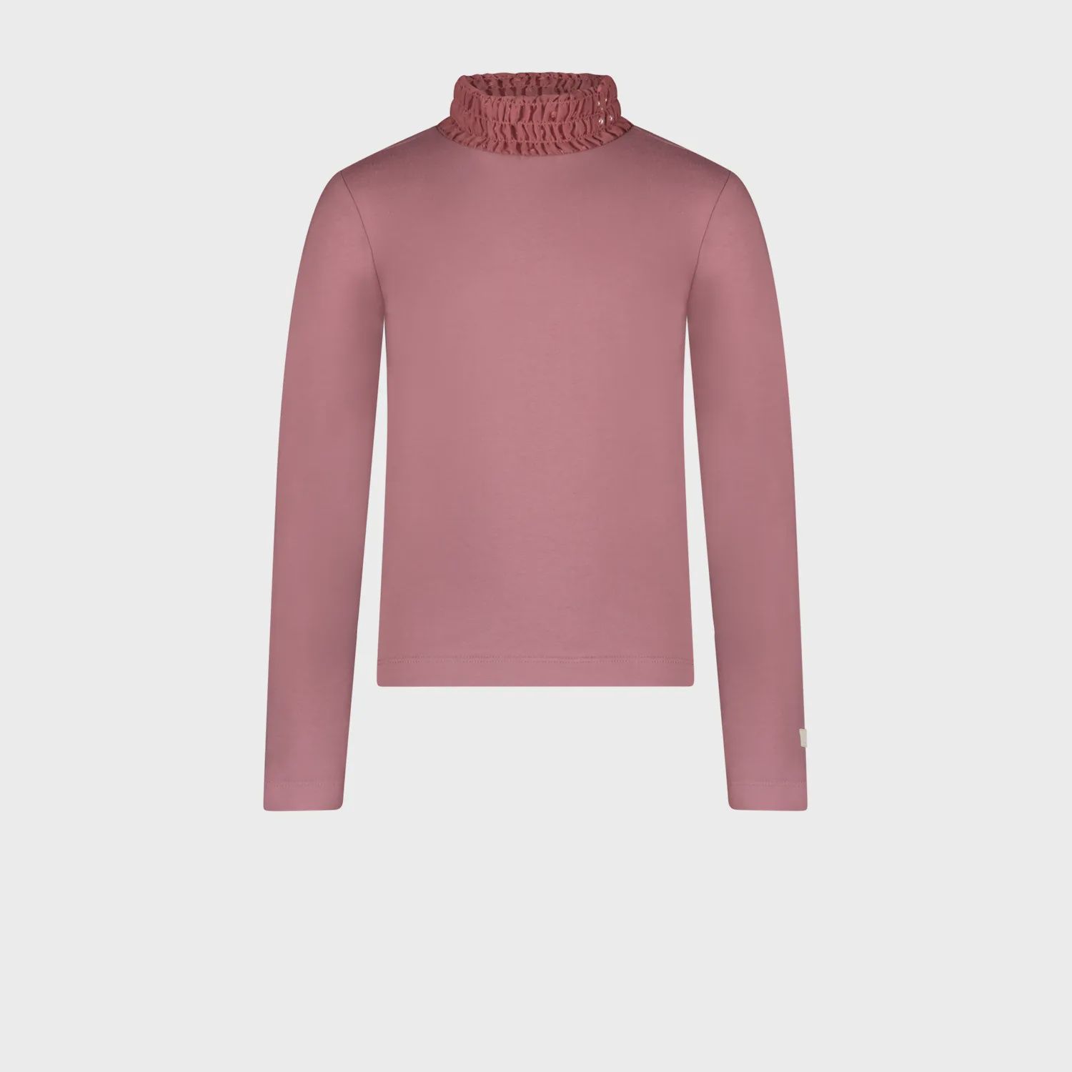 TSHIRT HIGH COLLAR MAUVE PLEATED CHIFFON COLLAR TRIM / C308-5420-275