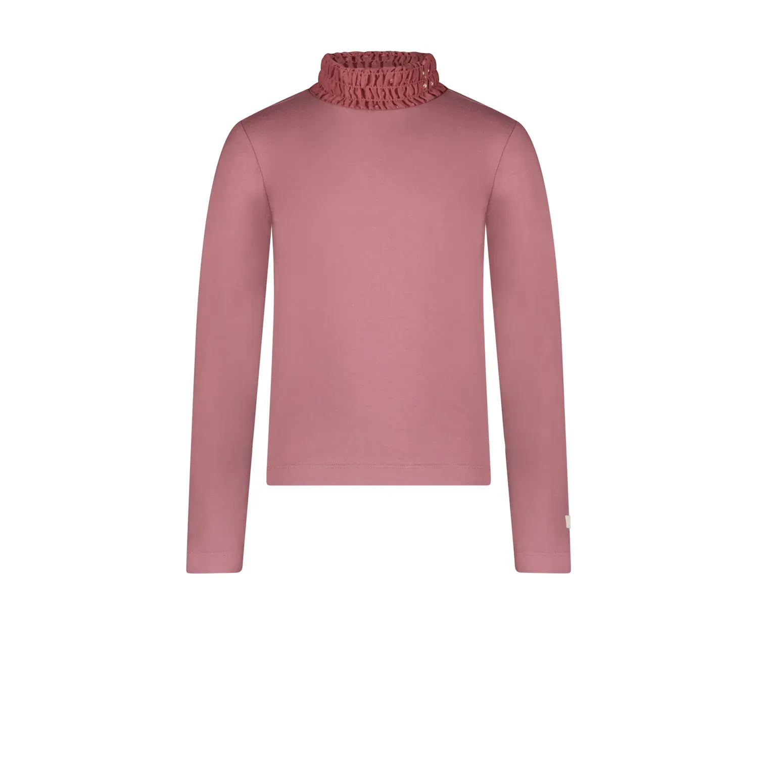 TSHIRT HIGH COLLAR MAUVE PLEATED CHIFFON COLLAR TRIM / C308-5420-275