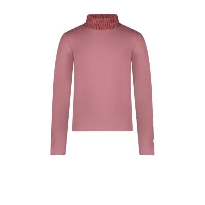 TSHIRT HIGH COLLAR MAUVE PLEATED CHIFFON COLLAR TRIM / C308-5420-275