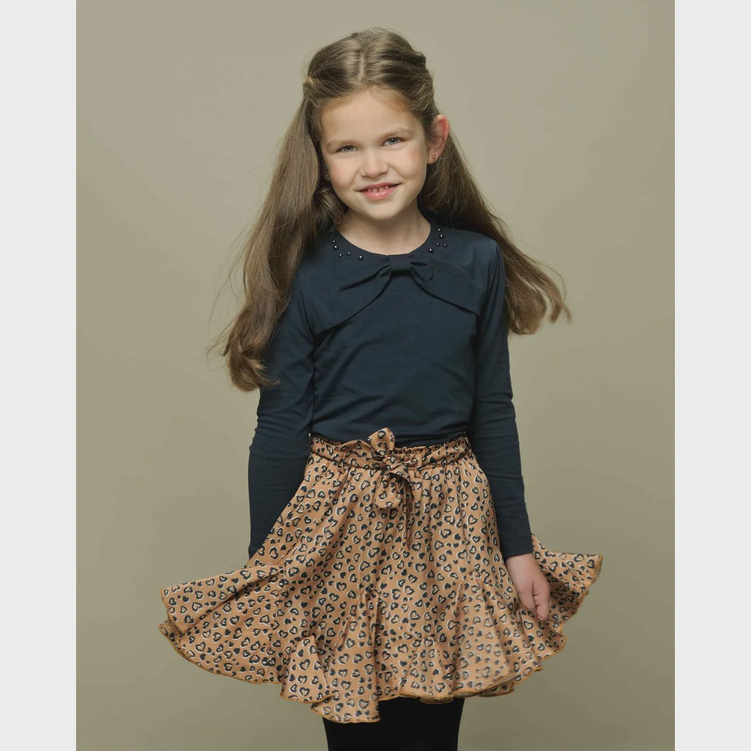2PC SKIRT & BELT BROWN LEOPARD PRINT / C308-5700-902