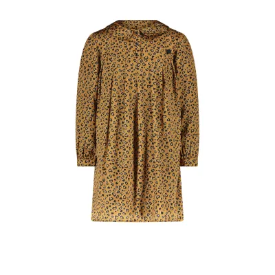 DRESS LIGHT BROWN LEOPARD PRINT PLEATED / C308-5800-902
