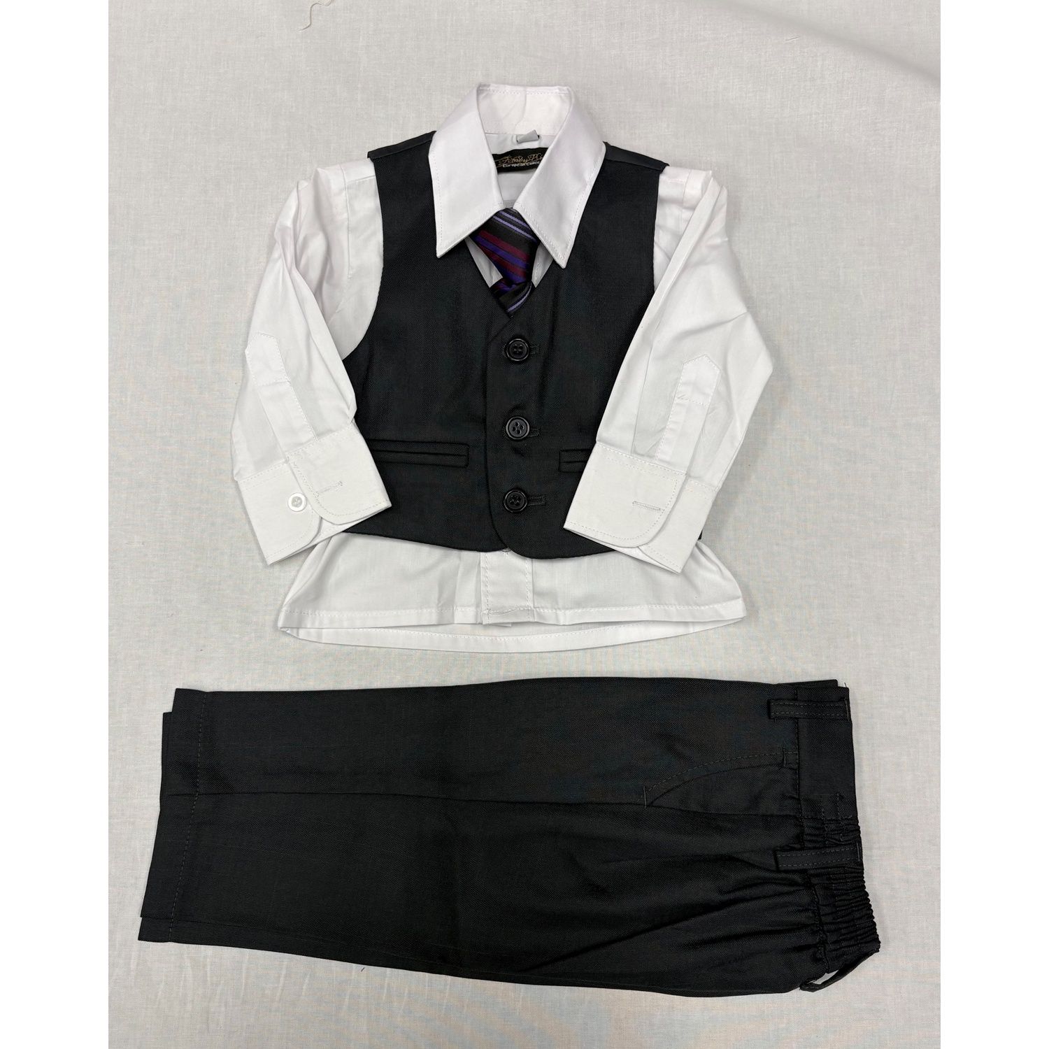 4 PC VEST SET SOLID GREY / 8113W
