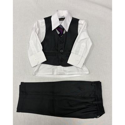 4 PC VEST SET SOLID GREY / 8113W