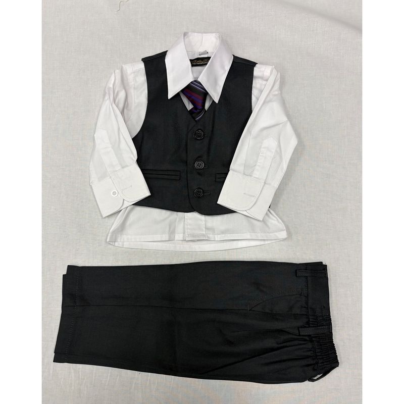 4 PC VEST SET SOLID GREY / 8113W