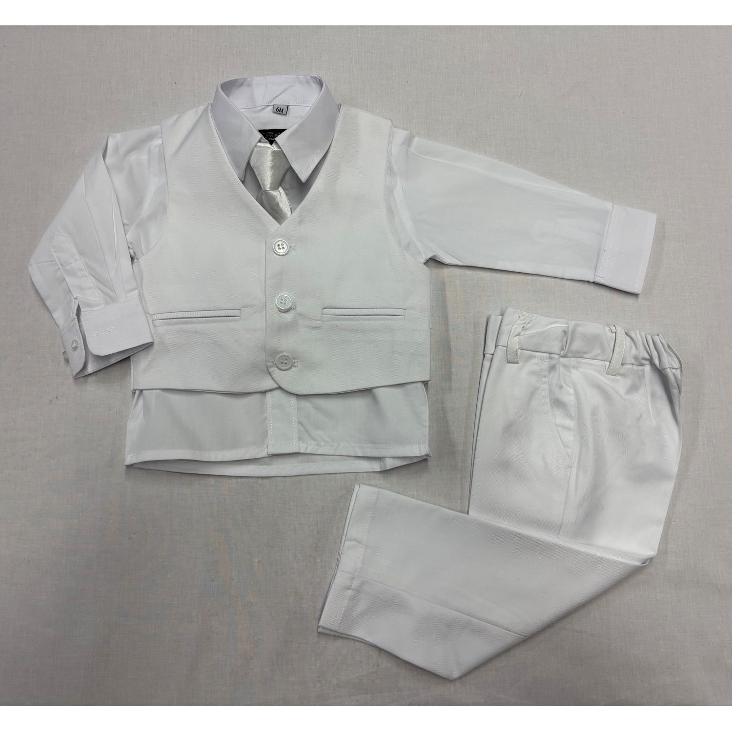 4PC VEST SET SOLID WHITE / 8177