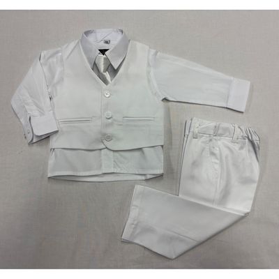 4PC VEST SET SOLID WHITE / 8177