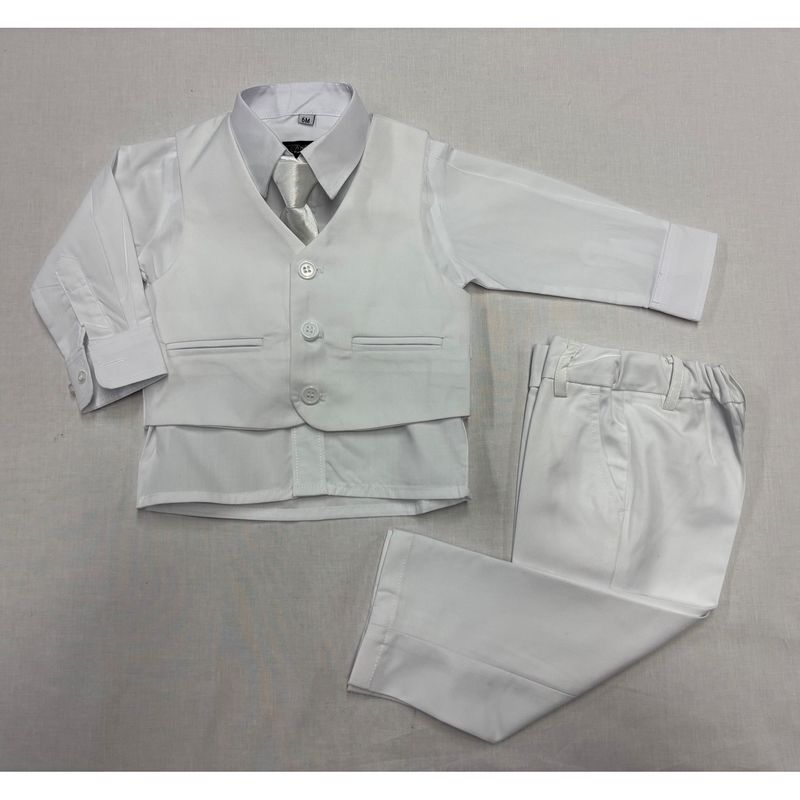 4PC VEST SET SOLID WHITE / 8177