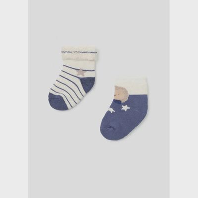 2PACK SOCK SET WINTER BLUE OR BEIGE BLUE STRIPES / 9653-013