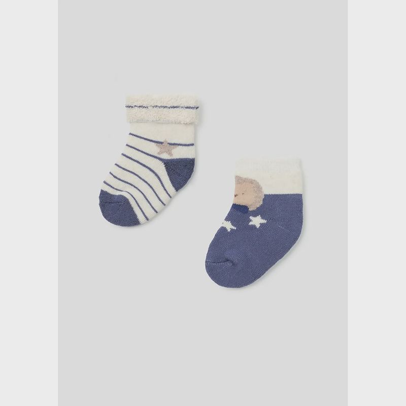 2PACK SOCK SET WINTER BLUE OR BEIGE BLUE STRIPES / 9653-013