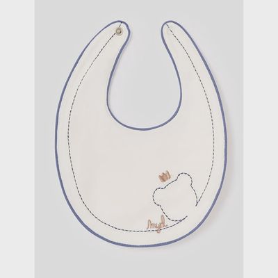 BIB WHITE WINTER BLUE EDGING BEAR FACE OUTLINE / 9331-069