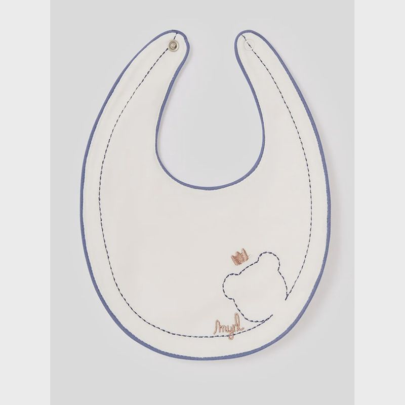 BIB WHITE WINTER BLUE EDGING BEAR FACE OUTLINE / 9331-069
