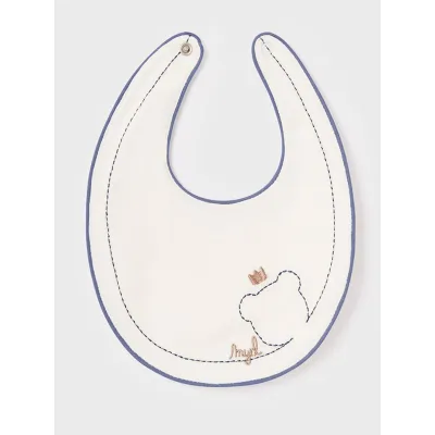 BIB WHITE WINTER BLUE EDGING BEAR FACE OUTLINE / 9331-069 BIB WHITE WINTER BLUE EDGING BEAR FACE OUTLINE / 9331-069