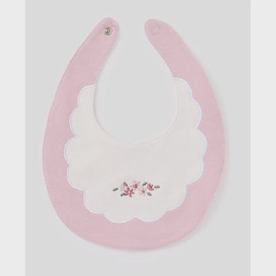 BIB WHITE & VIOLET FLOWER EMBRODIERY / 9329-064