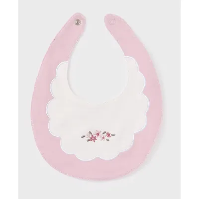BIB WHITE & VIOLET FLOWER EMBRODIERY / 9329-064