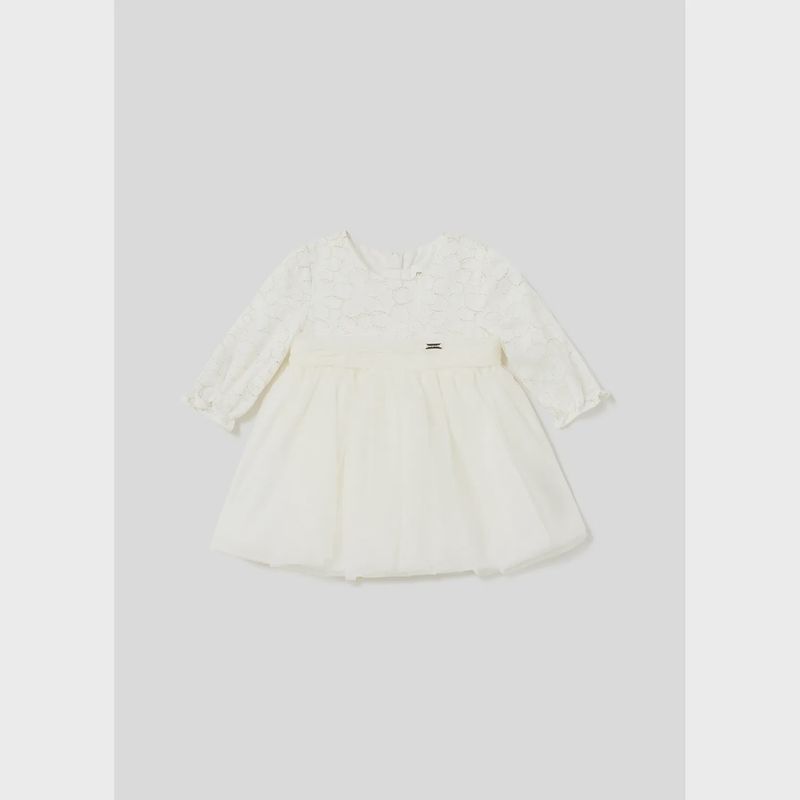 DRESS CREAM GOLD LUREX EMBROIDERED TULLE SKIRT / 2855-024