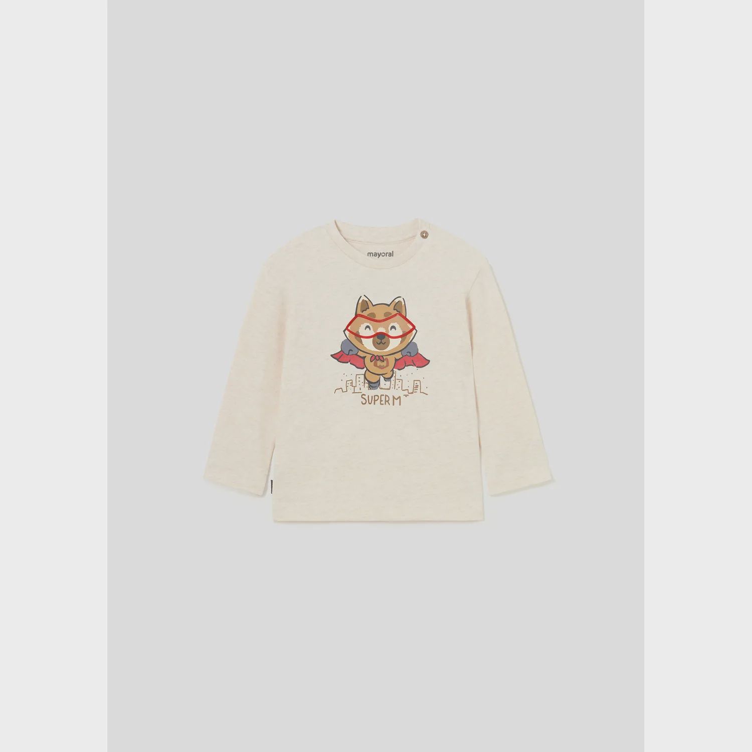 TSHIRT BIEGE LONG SLEEVE SPACE KITTEN PRINT LONG SLEEVE / 2025-031