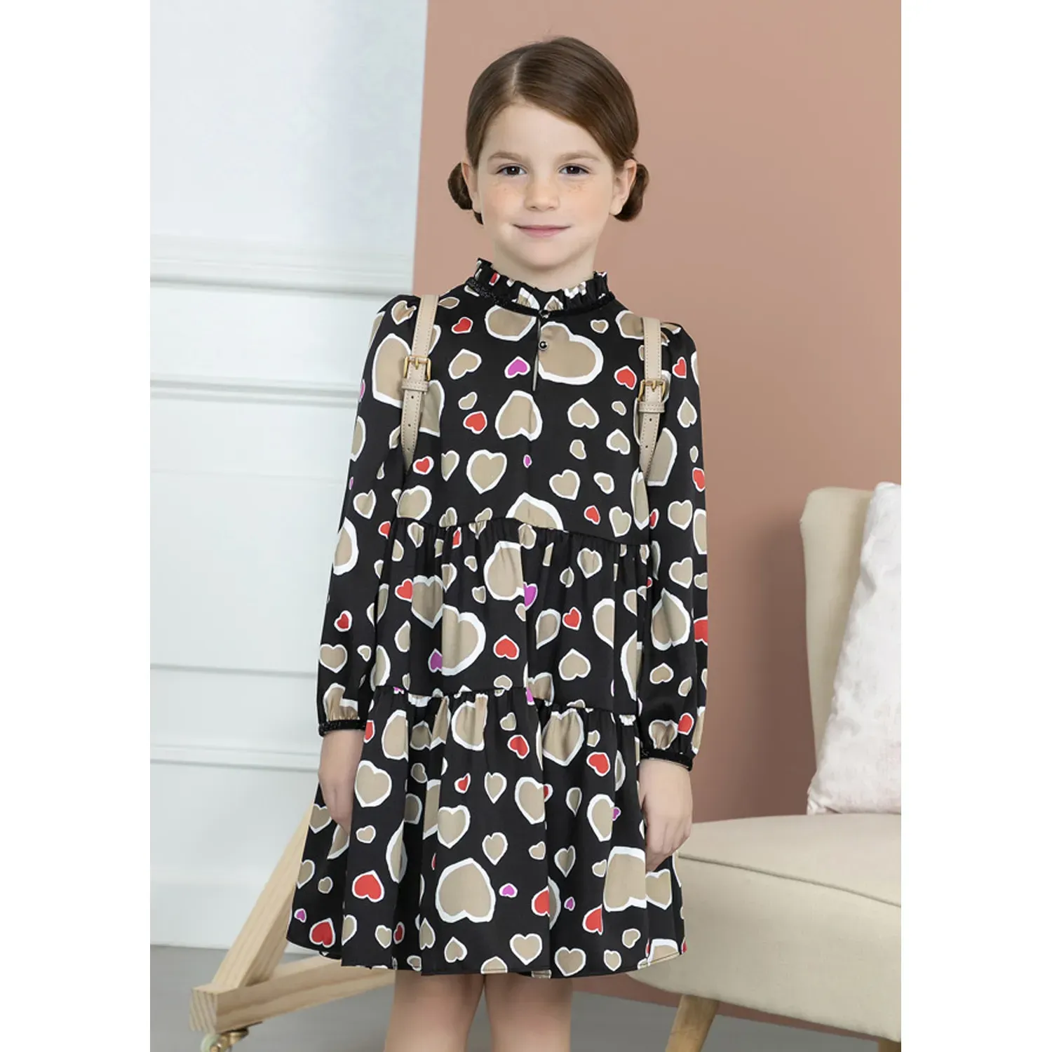 DRESS BLACK PRINTED MULTICOLORED / 5539-008