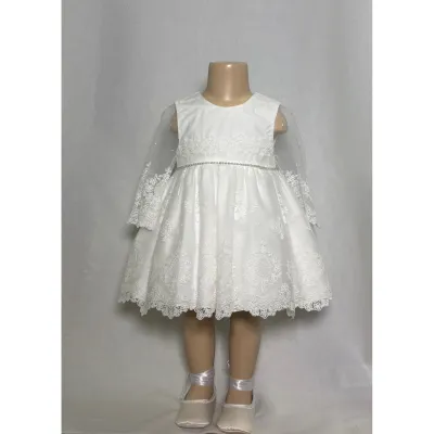 DRESS CREAM EMBROIDERED TULLE BEADED BELT TRIM/ 5501-001