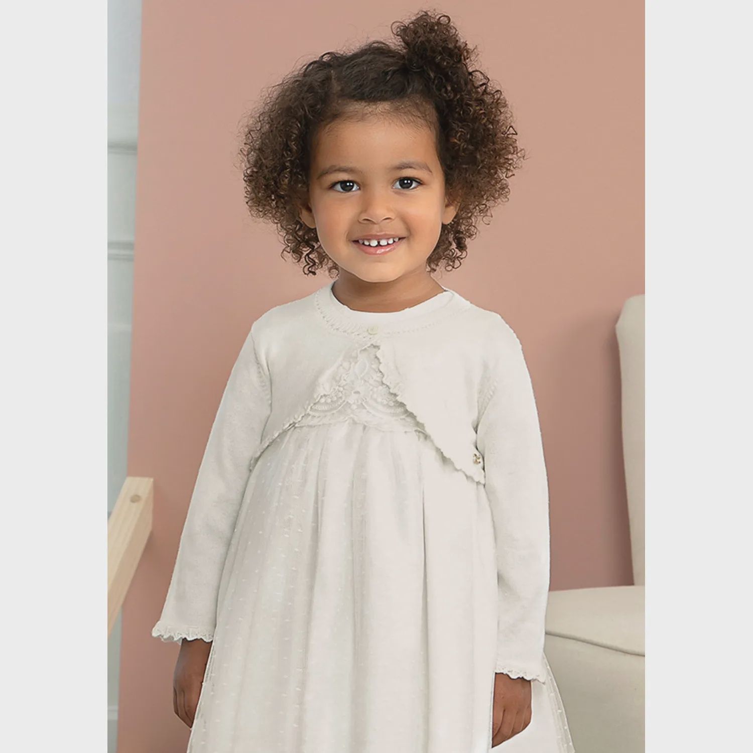 BOLERO CARDIGAN CREAM SCALLOPED EDGING / 5843-084