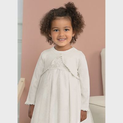 BOLERO CARDIGAN CREAM SCALLOPED EDGING / 5843-084