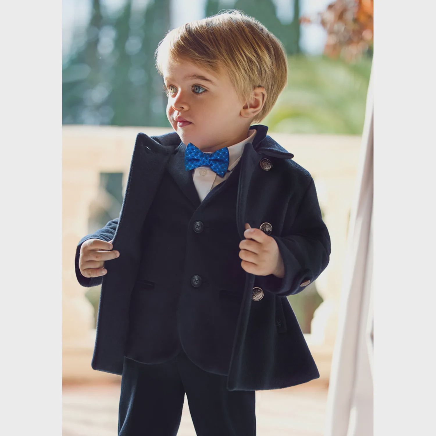 SUIT NAVY BLACK VELVET TRIM / 5781-005
