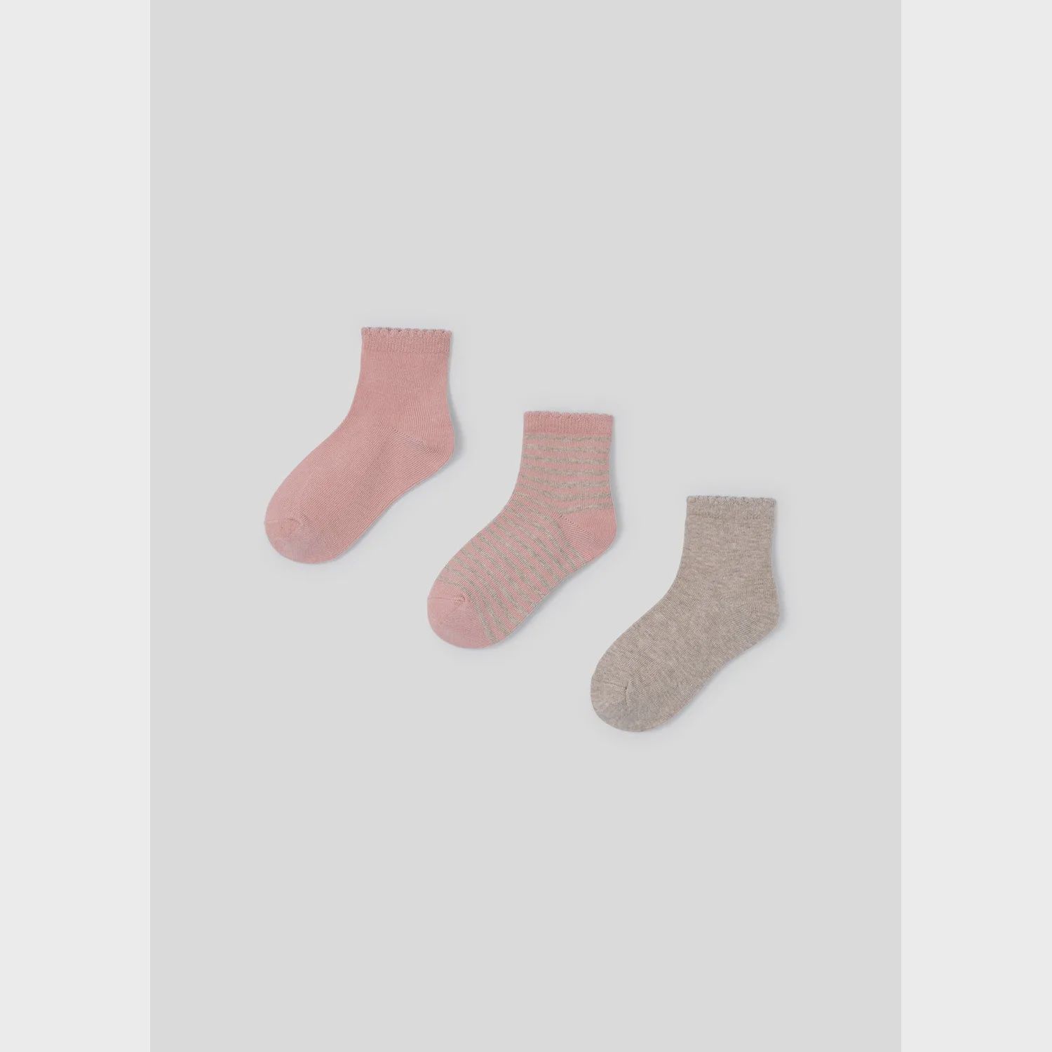 3PACK SOCKS PINK LIGHT BROWN & STRIPED / 10578-093