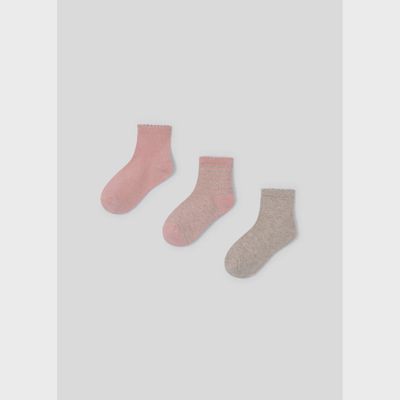 3PACK SOCKS PINK LIGHT BROWN & STRIPED / 10578-093