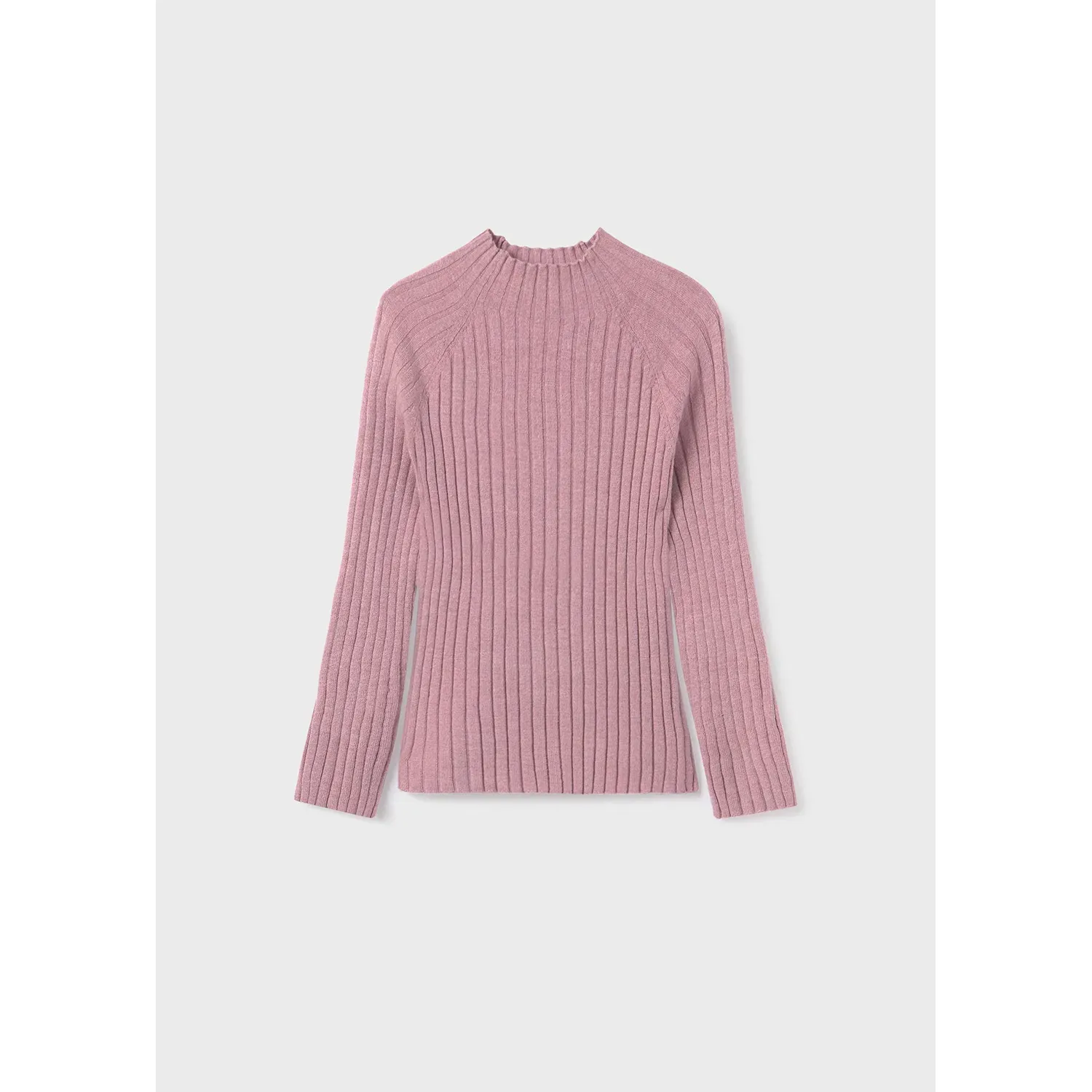 KNIT SWEATER LILAC MOCKNECK RIBBED EFFECT / 7040-047