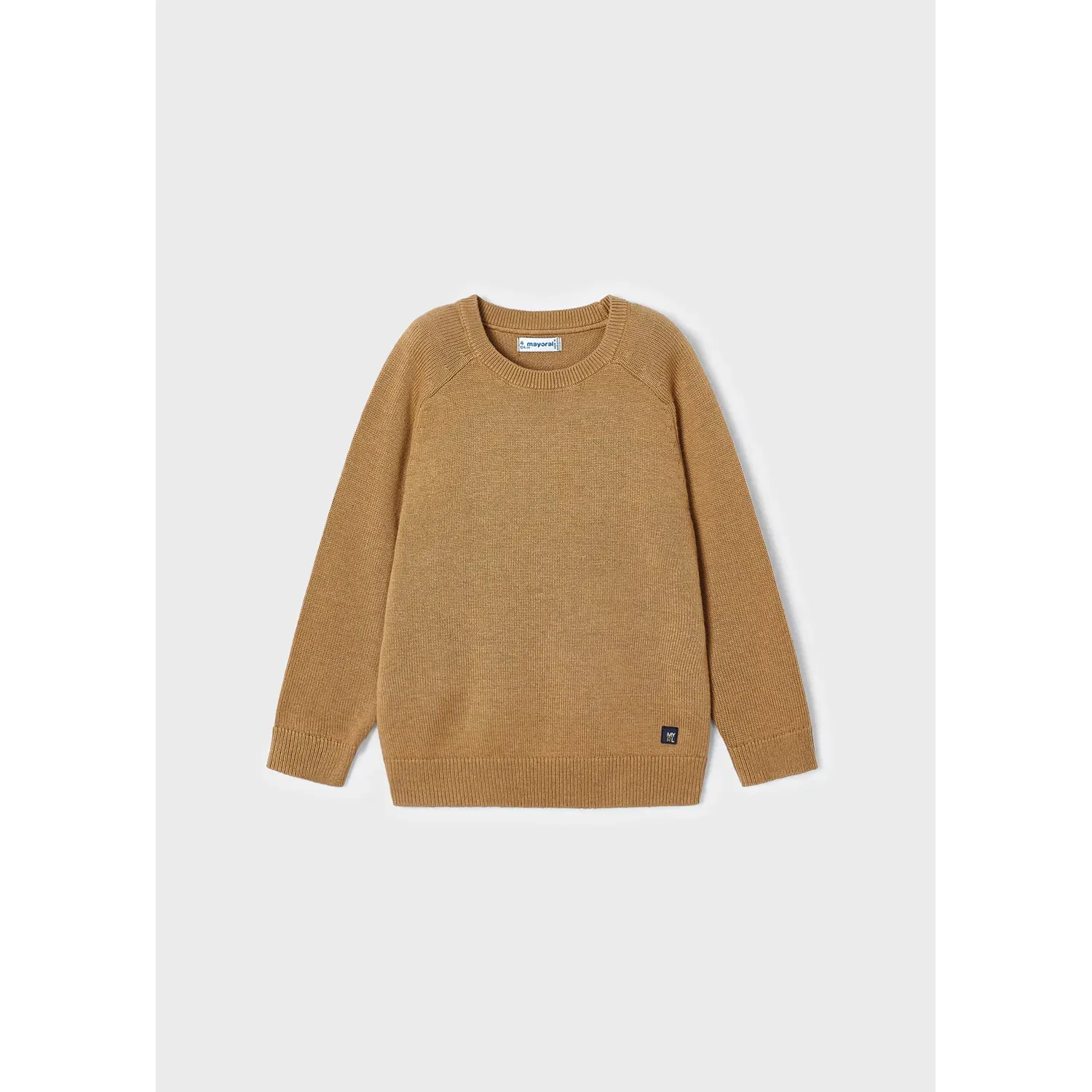 KNIT SWEATER LIGHT BROWN CREW NECK / 311-070