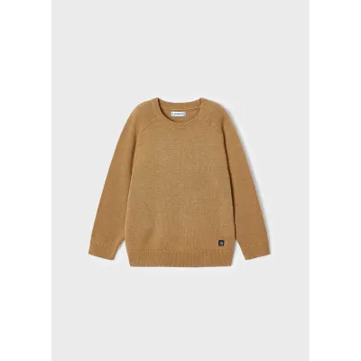 KNIT SWEATER LIGHT BROWN CREW NECK / 311-070