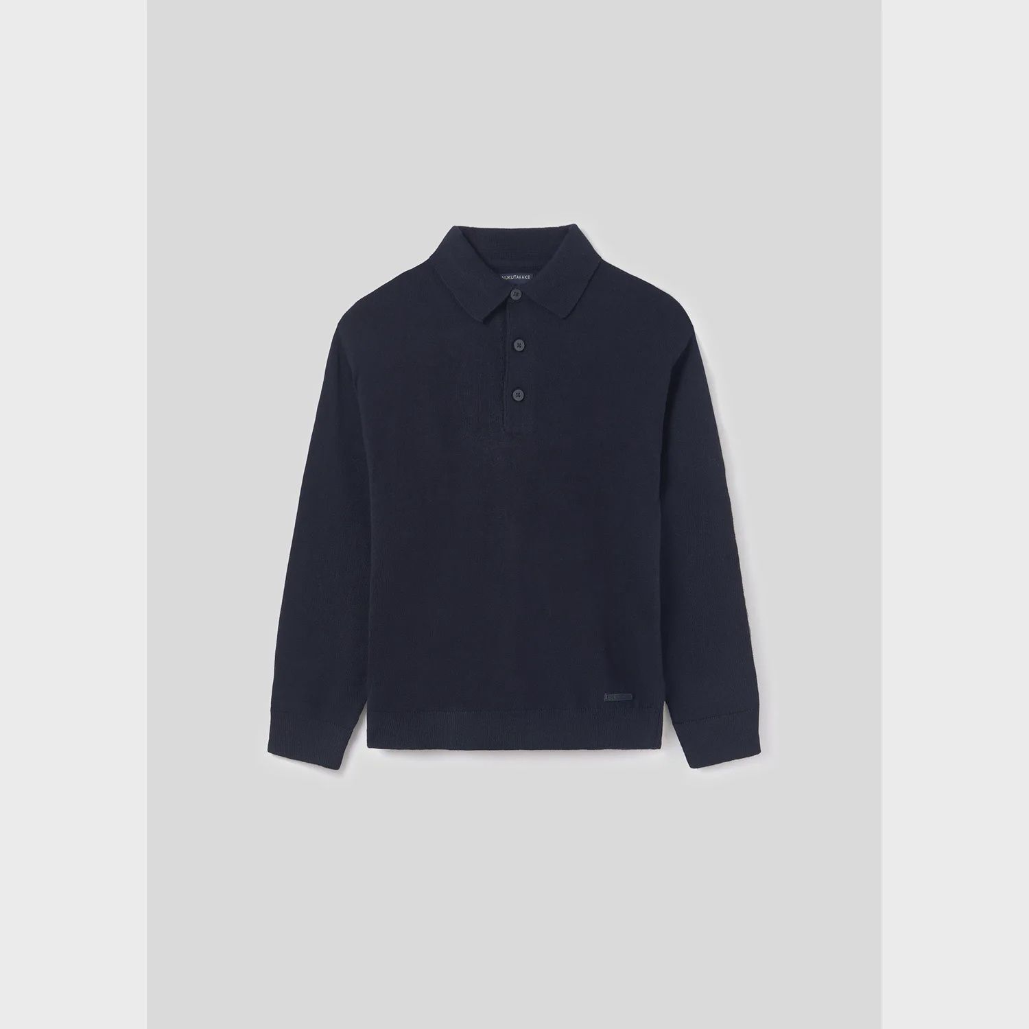 POLO TOP NAVY BUTTON CLOSURE LONG SLEEVE / 7383-026