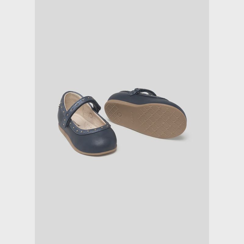 SHOE NAVY MARY JANE GOLD STUDS TRIM / 42385-019