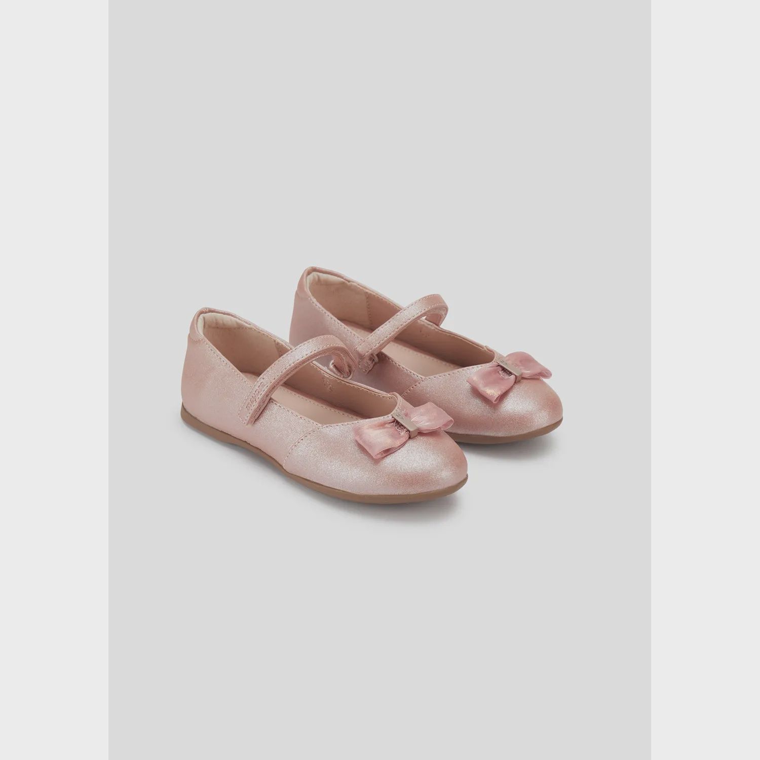SHOE ROSEGOLD BALLERINA FLAT BOW TRIM / 44380-022