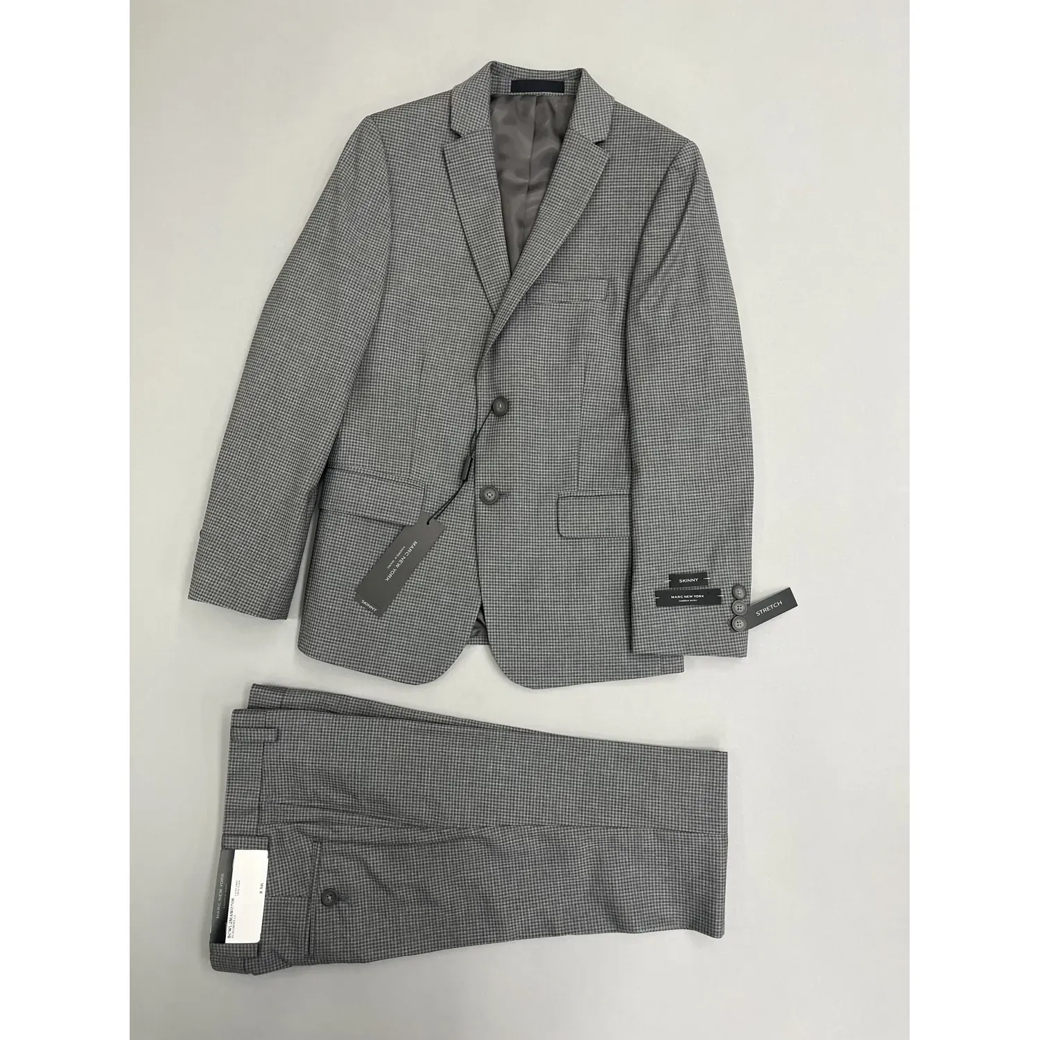 FORMAL SUIT LIGHT GREY SKINNY DARK GREY PATTERN DRESSY / BCWL2MAW0708