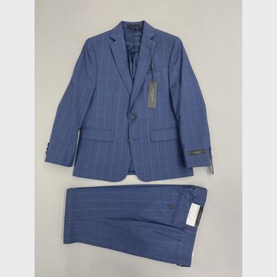 FORMAL SUIT BLUE HUSKY FIT SQUARE PATTERN / HCRL2MAWH712