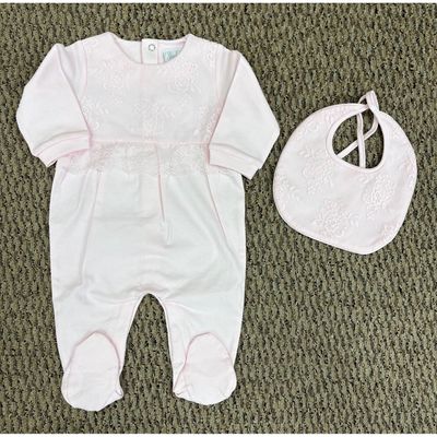 2PC SLEEPER & BIB PINK LACE BODICE & BIB / 800