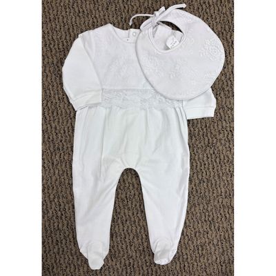 2PC SLEEPER & BIB WHITE LACE BODICE & BIB TRIM / 800