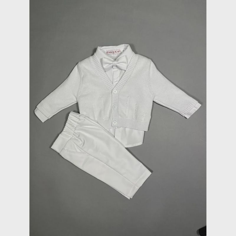WHITE 4PC KNIT CARDIGAN PANT SET BAPTISM & FORMAL / 8204 WHITE 4PC KNIT CARDIGAN PANT SET BAPTISM & FORMAL / 8204