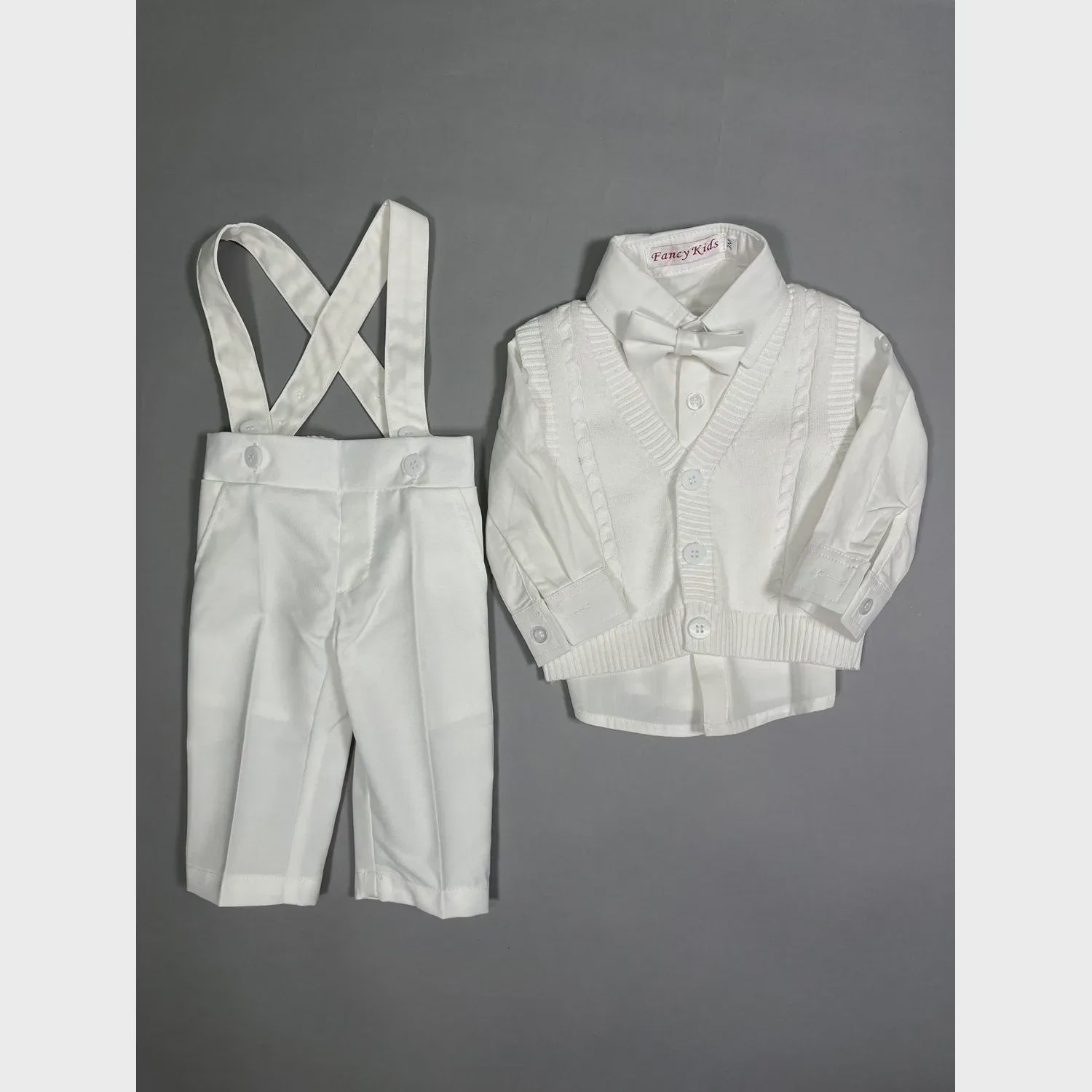 IVORY 4PC KNIT VEST SET FORMAL & BAPTISM / 8202