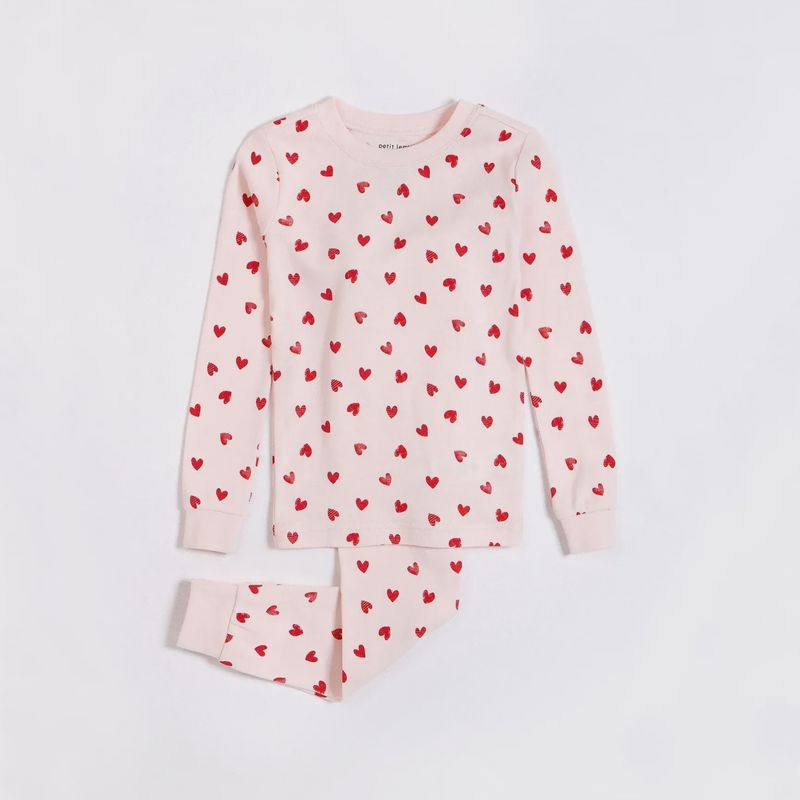 2PC SLEEPER LIGHT PINK RED HEARTS / 23SRS424422K