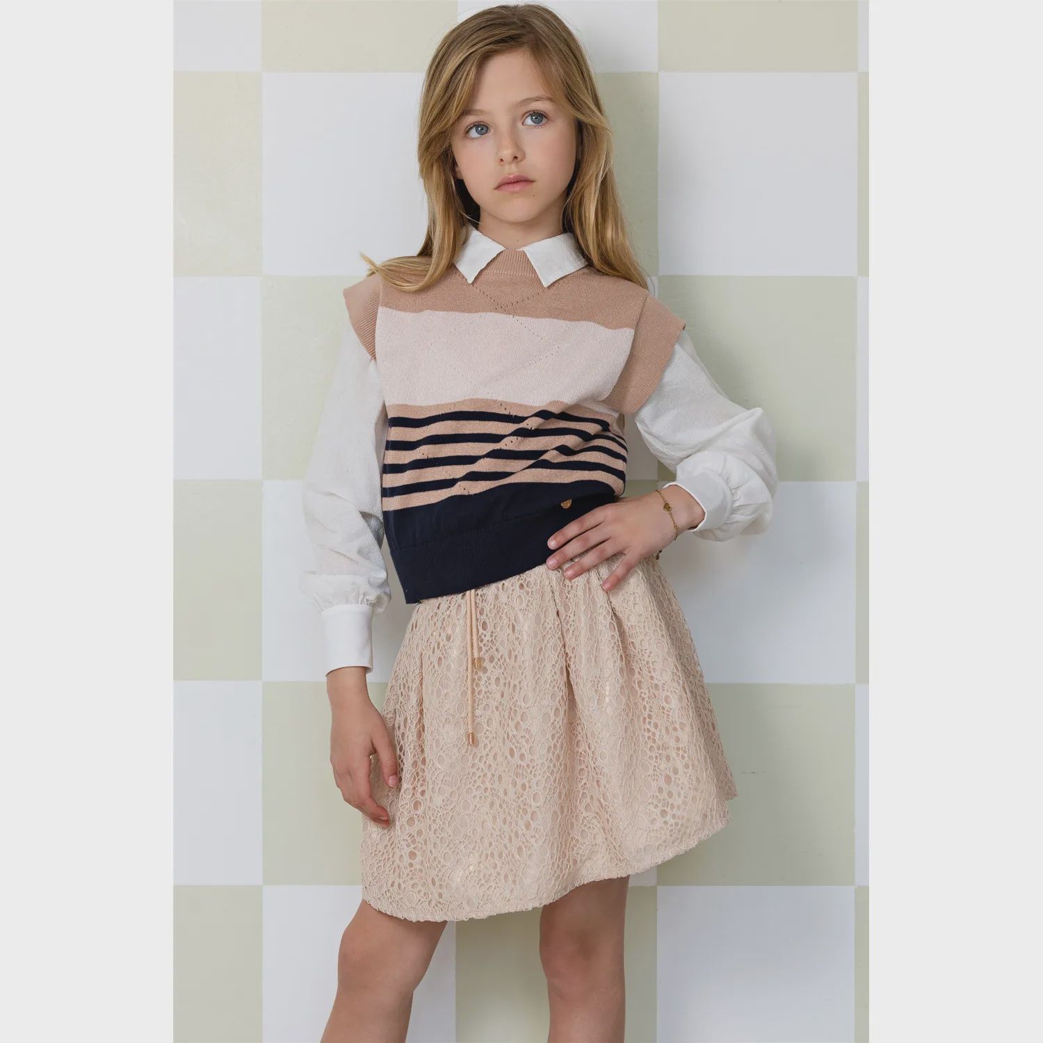LACE SKIRT LIGHT GOLD / N312-5701-904